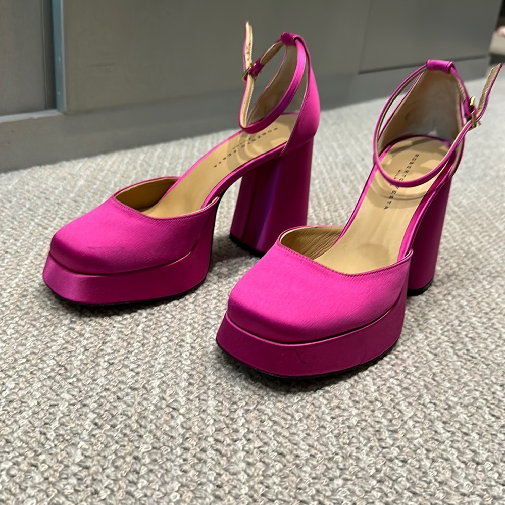 Roberto festa platform closed toe sandal. Magenta